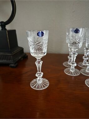Gus-Khrustalny Vintage Clear Cut Crystal Liqueur Glass - Set of 6
